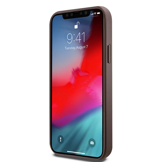 Θήκη MagSafe για Apple iPhone 12 / 12 Pro, Guess, 4G Ring Classic Logo, Καφέ