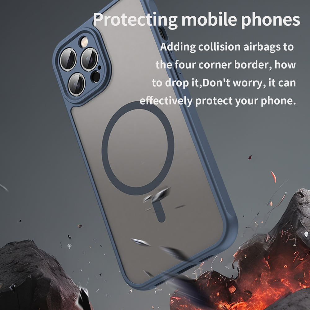 Θήκη MagSafe για Apple iPhone 12 Pro Max, Techsuit, HaloFrost II, Μπλε Σκούρο