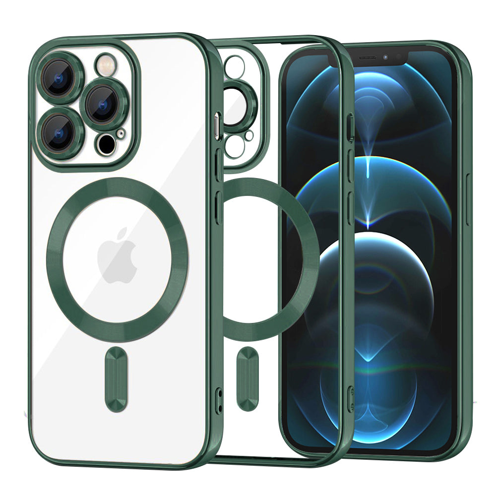 Θήκη MagSafe για Apple iPhone 12 Pro Max, Techsuit, Luxury Crystal, Σκούρο Πράσινο