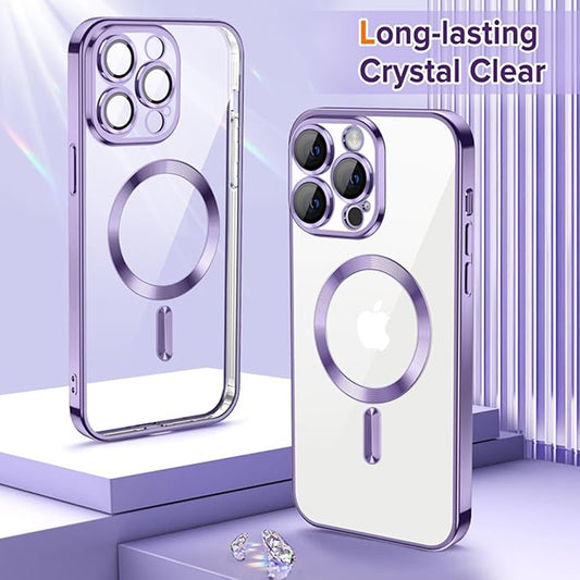 Θήκη MagSafe για Apple iPhone 12 Pro, Techsuit, Luxury Crystal, Ανοιχτό Μωβ