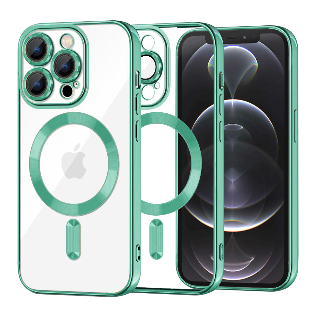 Θήκη MagSafe για Apple iPhone 12 Pro, Techsuit, Luxury Crystal, Ανοιχτό Πράσινο