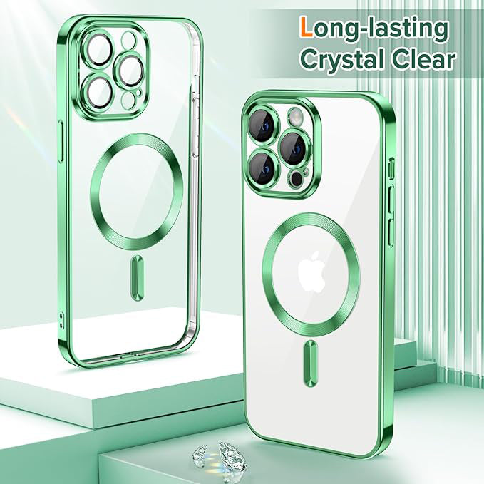 Θήκη MagSafe για Apple iPhone 12 Pro, Techsuit, Luxury Crystal, Ανοιχτό Πράσινο