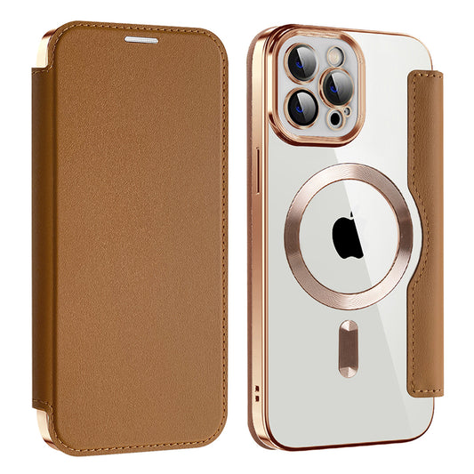 Θήκη MagSafe για Apple iPhone 12 Pro, Techsuit, SmartMag Book, Καφέ