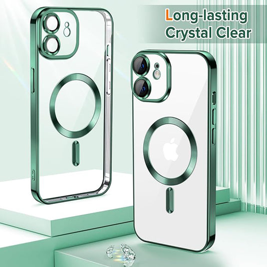 Θήκη MagSafe για Apple iPhone 12, Techsuit, Luxury Crystal, Σκούρο Πράσινο