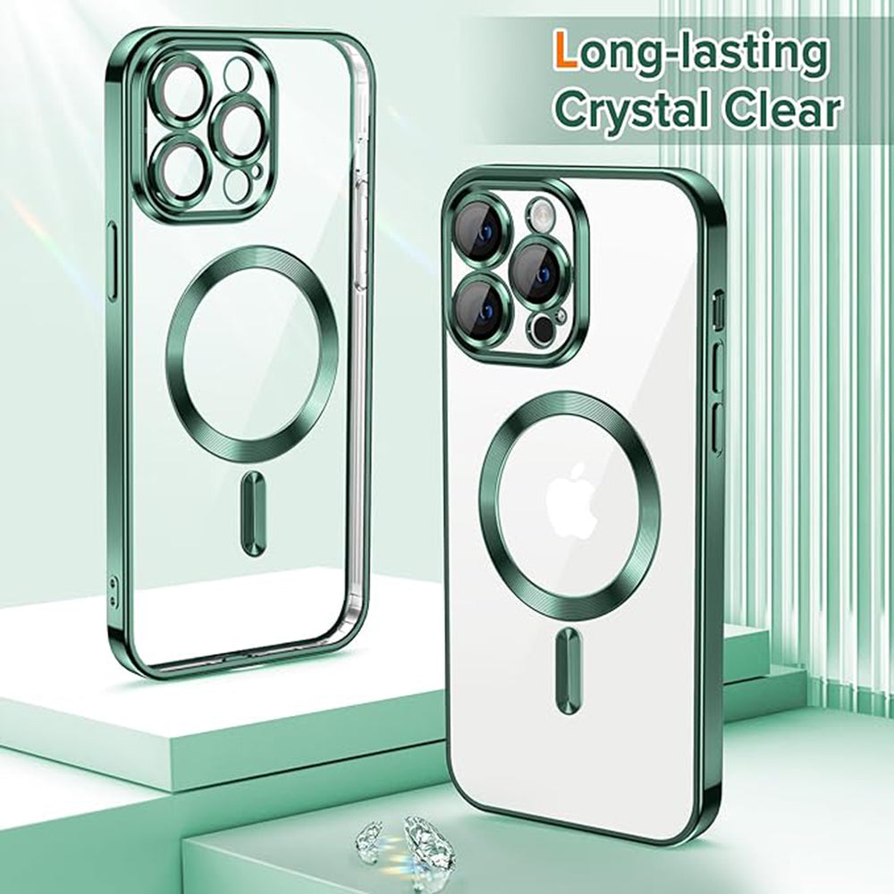 Θήκη MagSafe για Apple iPhone 13 Pro, Techsuit, Luxury Crystal, Σκούρο Πράσινο
