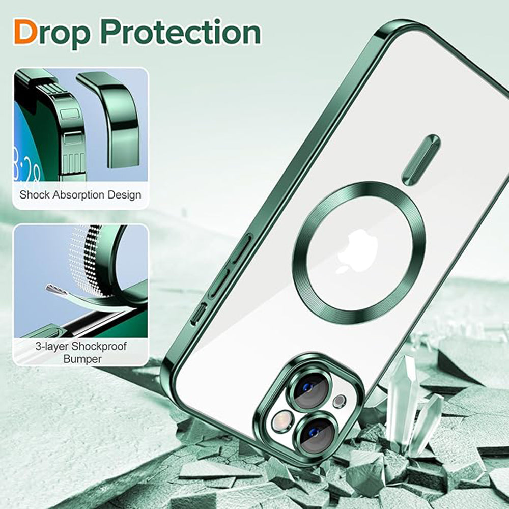 Θήκη MagSafe για Apple iPhone 13, Techsuit, Luxury Crystal, Σκούρο Πράσινο