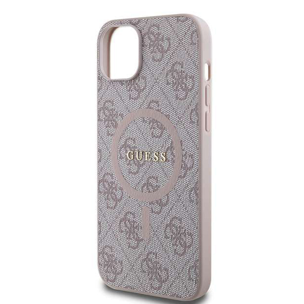 MagSafe Case for Apple iPhone 14, Guess, 4G Ring Classic Logo, Pink