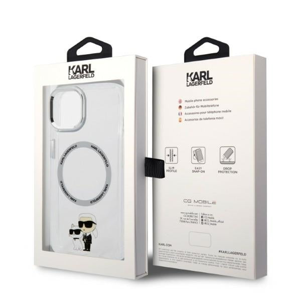 Θήκη MagSafe για Apple iPhone 14 Plus, Karl Lagerfeld, Ikonik Karl & Choupette, Διάφανη