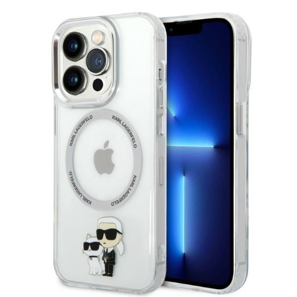 Θήκη MagSafe για Apple iPhone 14 Pro, Karl Lagerfeld, Ikonik Karl & Choupette, Διάφανη