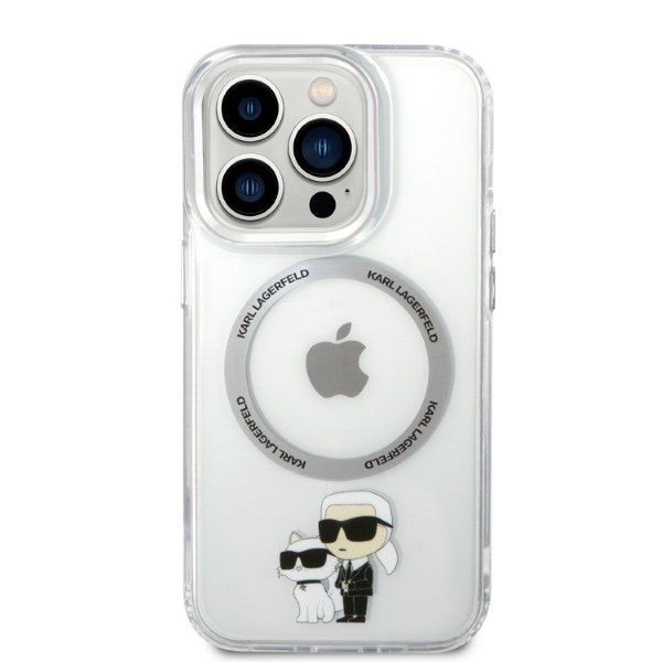 Θήκη MagSafe για Apple iPhone 14 Pro, Karl Lagerfeld, Ikonik Karl & Choupette, Διάφανη