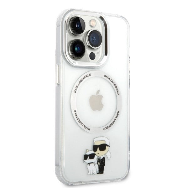 Θήκη MagSafe για Apple iPhone 14 Pro, Karl Lagerfeld, Ikonik Karl & Choupette, Διάφανη