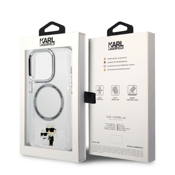 Θήκη MagSafe για Apple iPhone 14 Pro, Karl Lagerfeld, Ikonik Karl & Choupette, Διάφανη