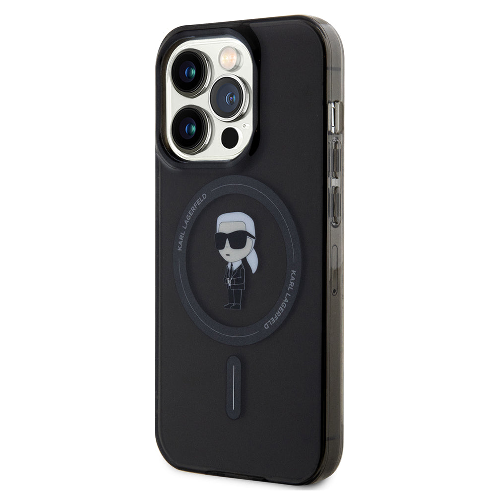 MagSafe Case for Apple iPhone 14 Pro Max, Karl Lagerfeld, IML Ikonik Karl, Black