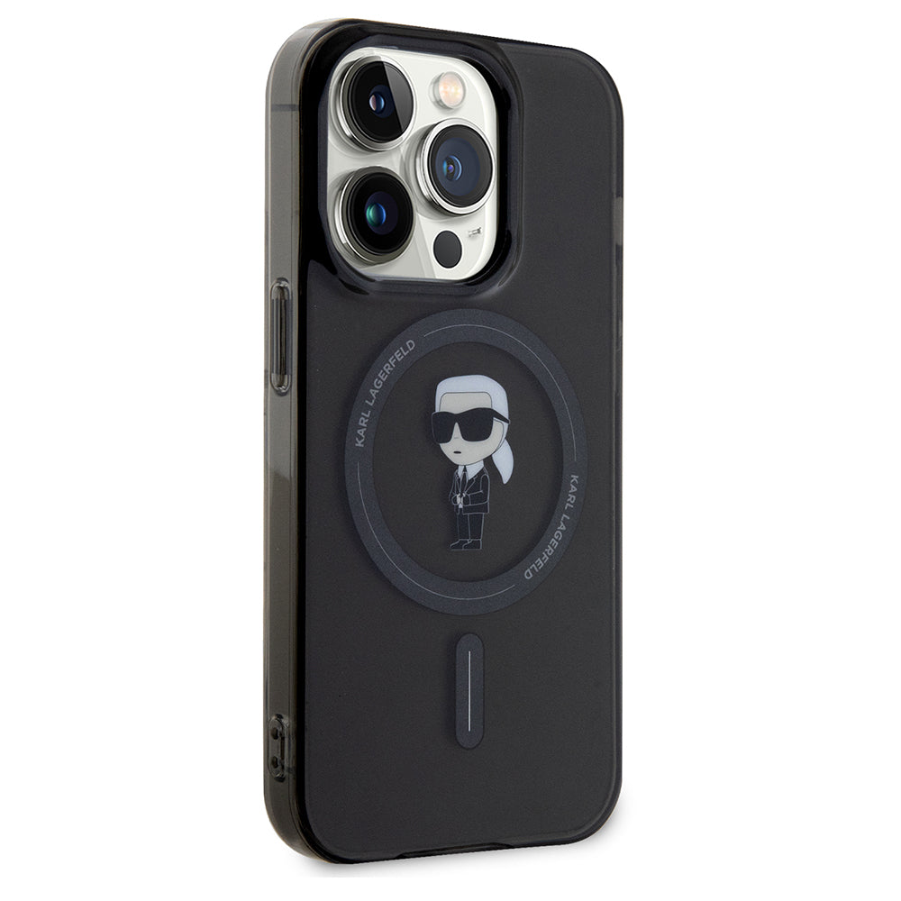 MagSafe Case for Apple iPhone 14 Pro Max, Karl Lagerfeld, IML Ikonik Karl, Black