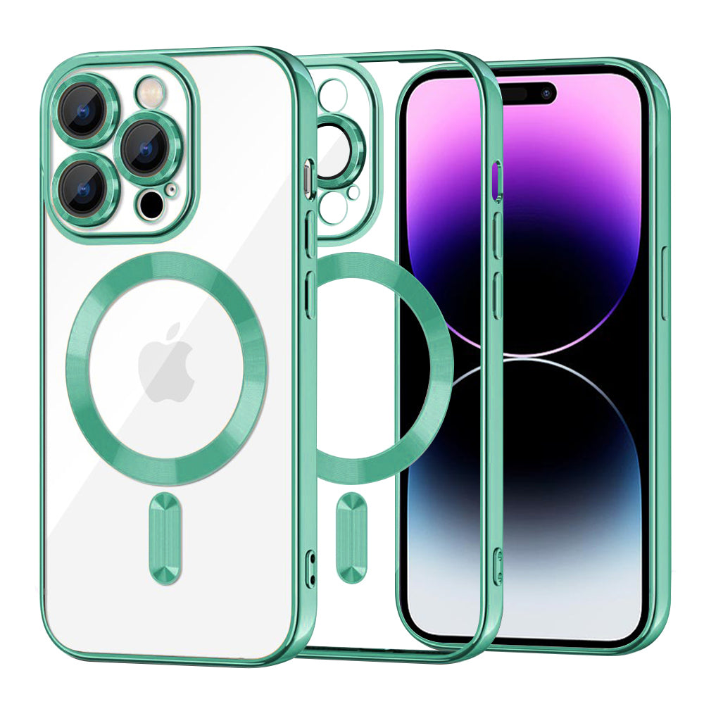 Θήκη MagSafe για Apple iPhone 14 Pro Max, Techsuit, Luxury Crystal, Ανοιχτό Πράσινο