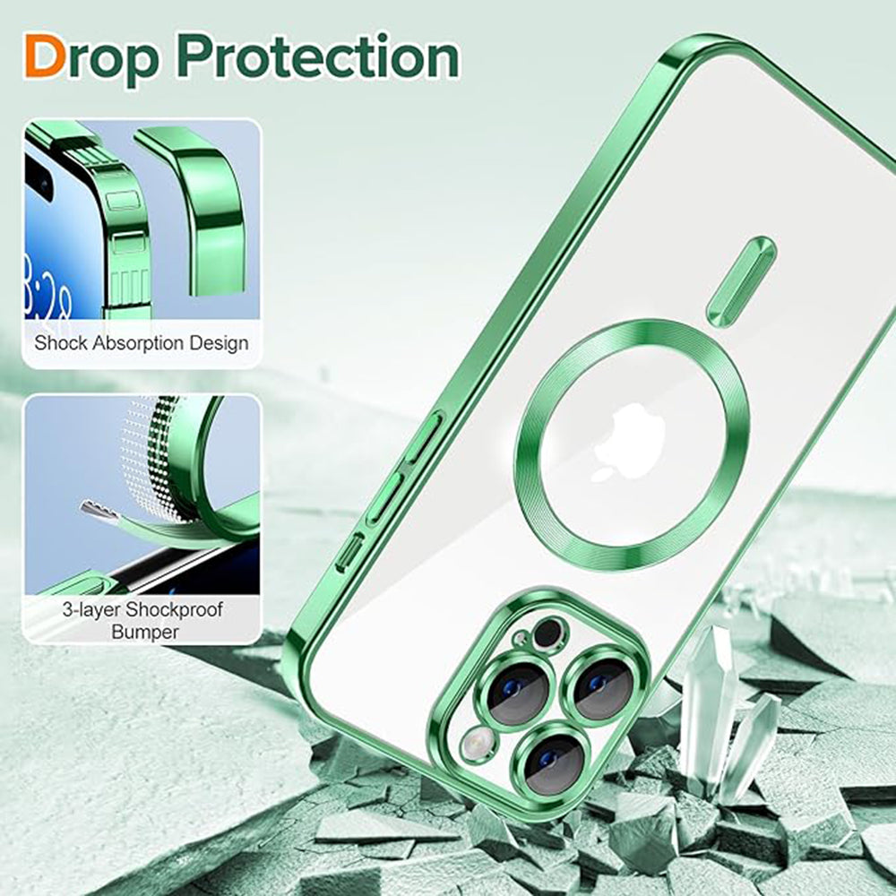 Θήκη MagSafe για Apple iPhone 14 Pro Max, Techsuit, Luxury Crystal, Ανοιχτό Πράσινο