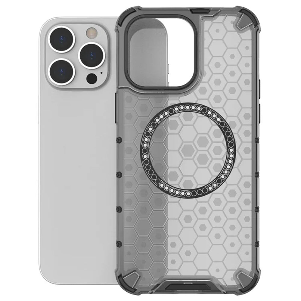Θήκη MagSafe για Apple iPhone 14 Pro, Techsuit, HoneyComb Shield, Λευκή