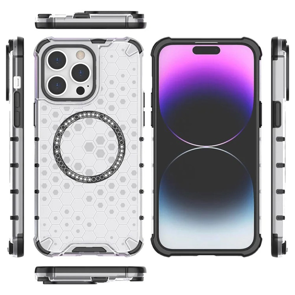Θήκη MagSafe για Apple iPhone 14 Pro, Techsuit, HoneyComb Shield, Μαύρη