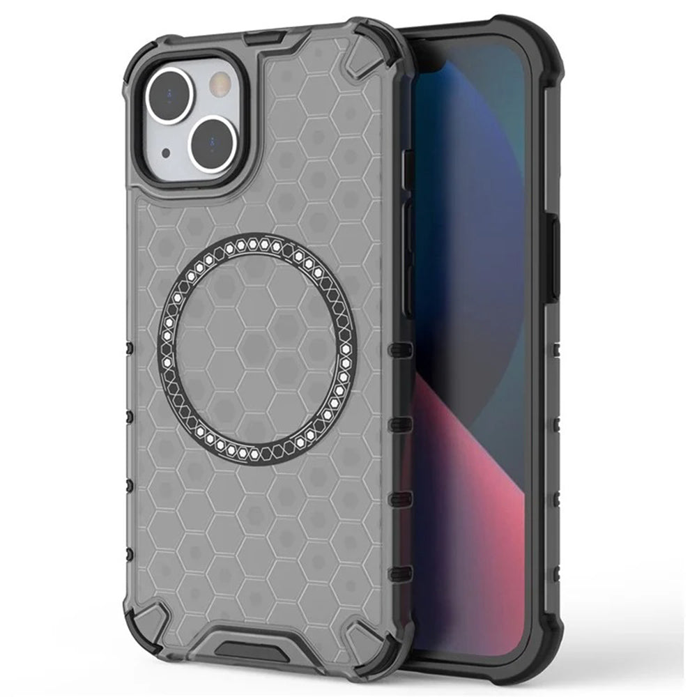 Θήκη MagSafe για Apple iPhone 14, Techsuit, HoneyComb Shield, Μαύρη