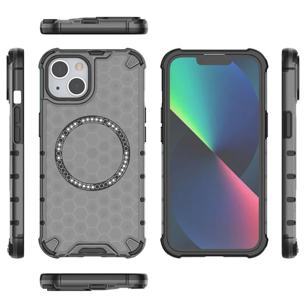 Θήκη MagSafe για Apple iPhone 14, Techsuit, HoneyComb Shield, Μαύρη