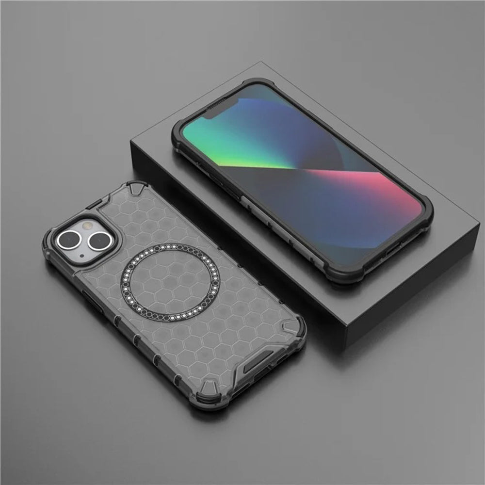 Θήκη MagSafe για Apple iPhone 14, Techsuit, HoneyComb Shield, Μαύρη