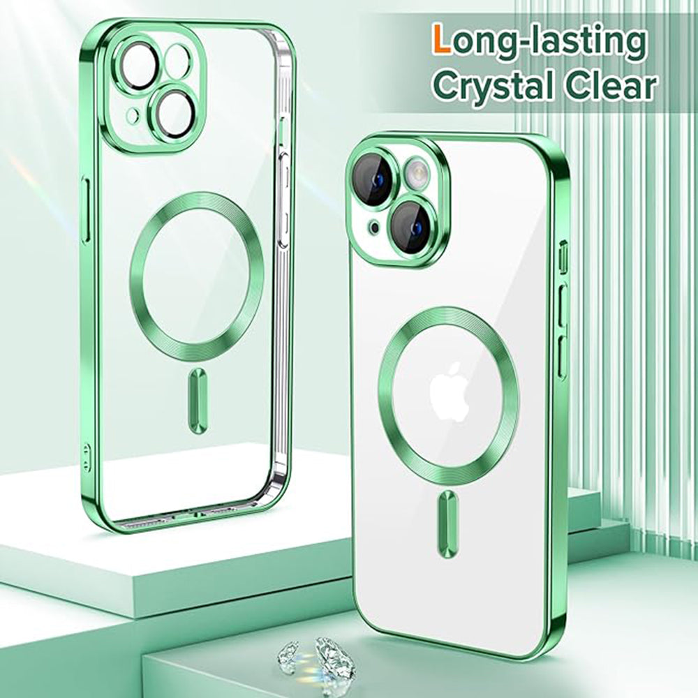 Θήκη MagSafe για Apple iPhone 14, Techsuit, Luxury Crystal, Ανοιχτό Πράσινο