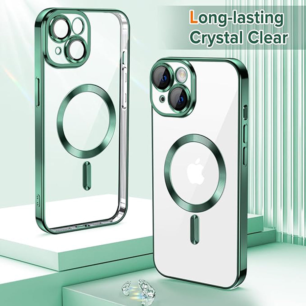 Θήκη MagSafe για Apple iPhone 14, Techsuit, Luxury Crystal, Σκούρο Πράσινο