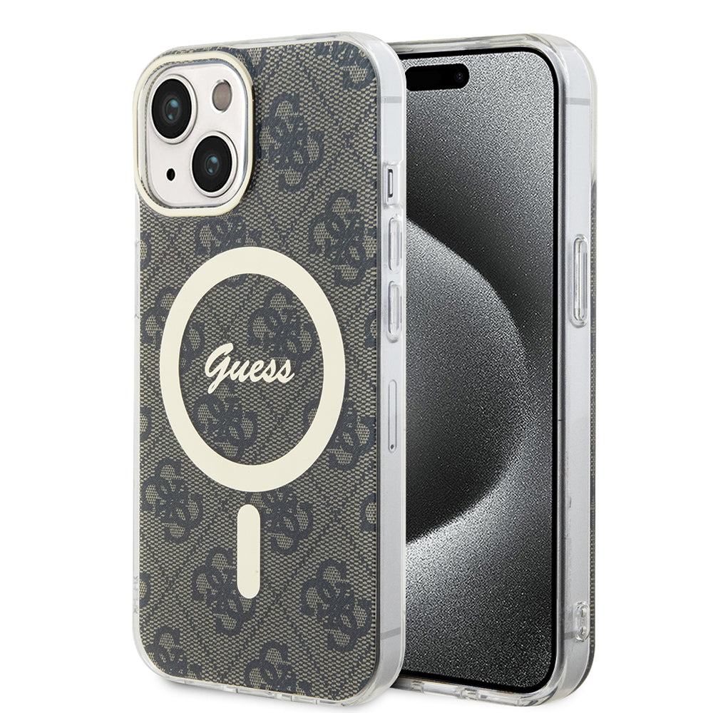 Θήκη MagSafe για Apple iPhone 15, Guess, IML 4G, Καφέ