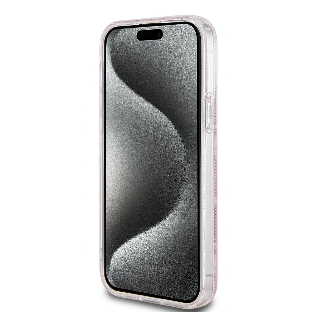 Θήκη MagSafe για Apple iPhone 15, Guess, IML Gcube, Ροζ