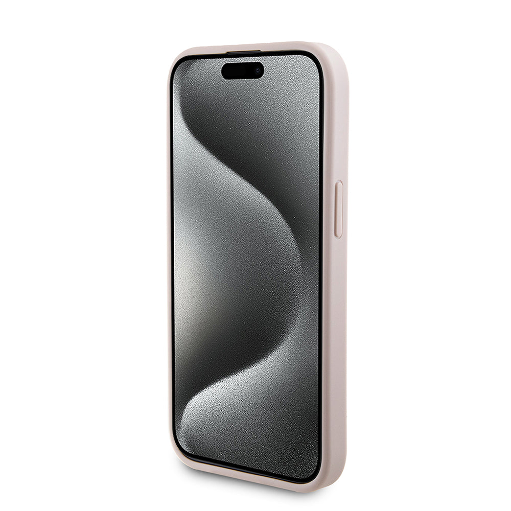 MagSafe Case for Apple iPhone 15, Guess, Powerbank 4G Metal Logo, Pink