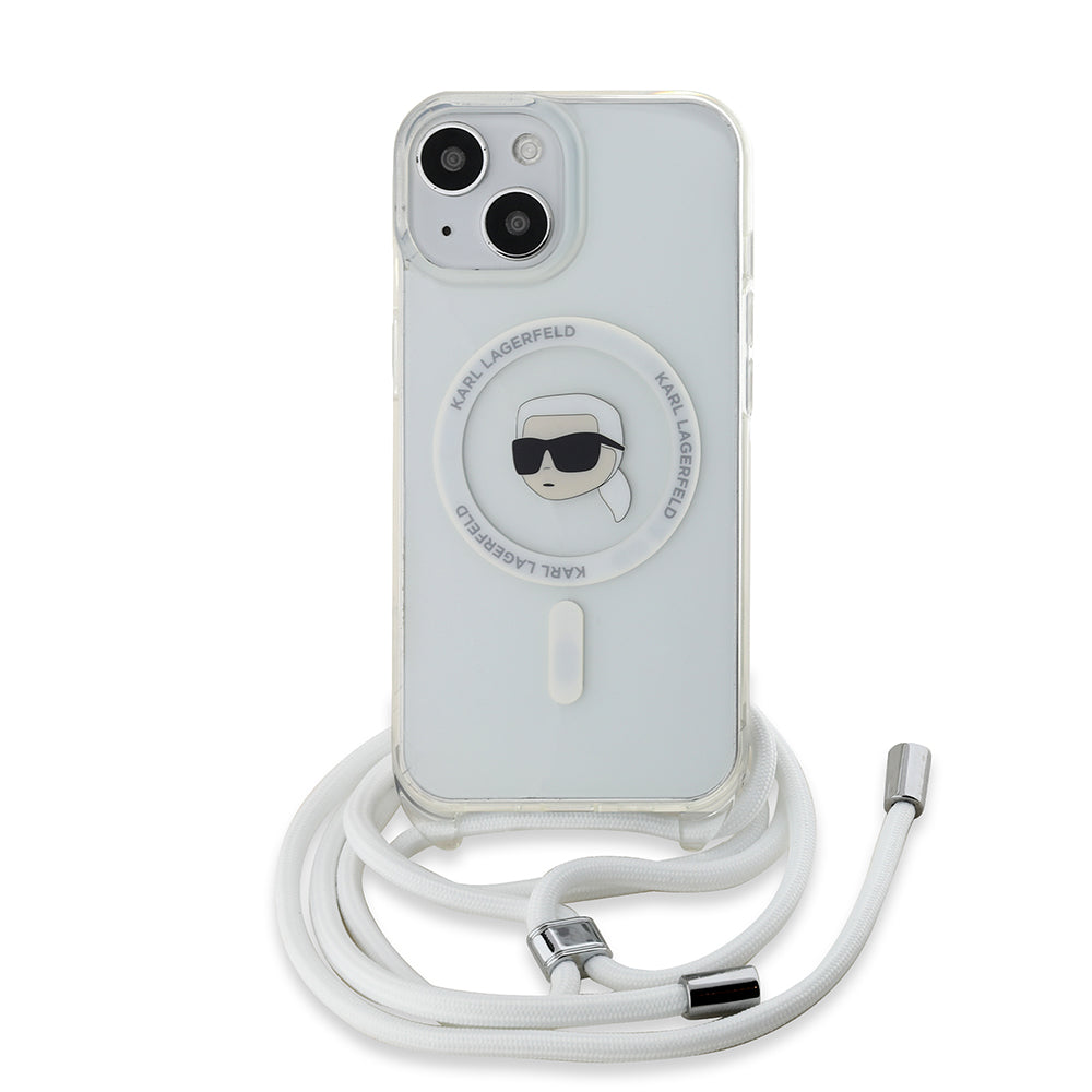 Θήκη MagSafe για Apple iPhone 15, Karl Lagerfeld, IML Crossbody Karl's Head, Διαφανής