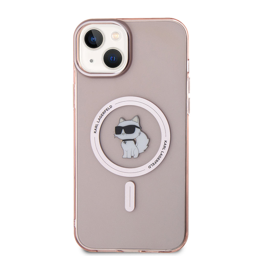 MagSafe Case for Apple iPhone 15 Plus / 14 Plus, Karl Lagerfeld, IML Choupette, Pink