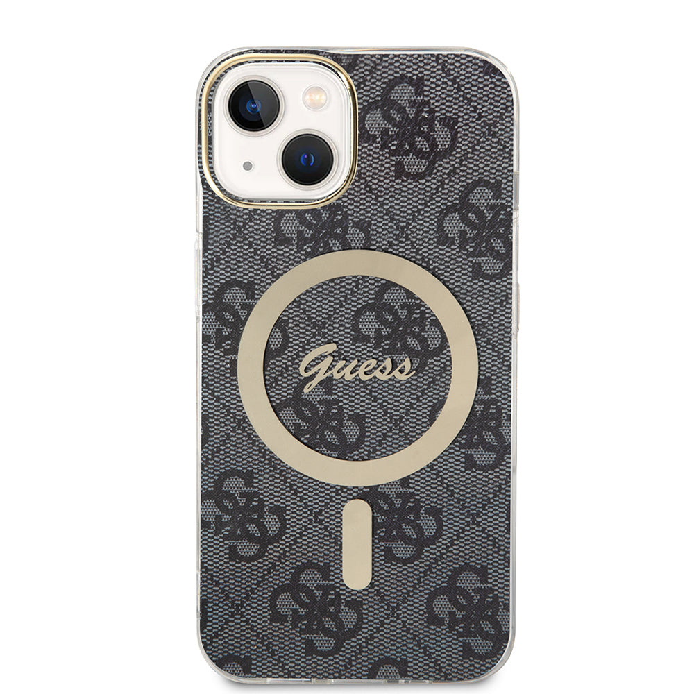 MagSafe Case for Apple iPhone 15 Plus, Guess, IML 4G, Black