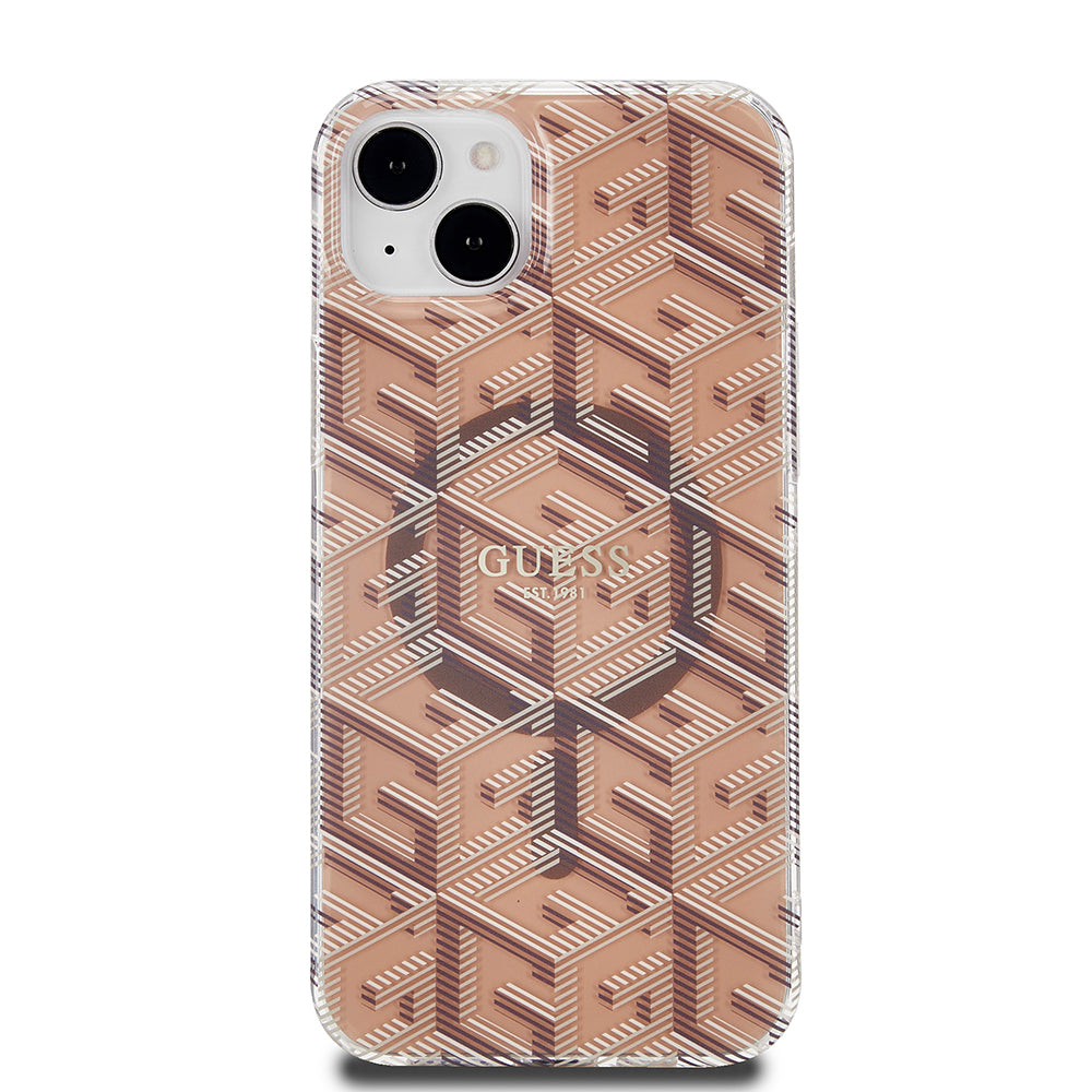 Θήκη MagSafe για Apple iPhone 15 Plus, Guess, IML Gcube, Καφέ