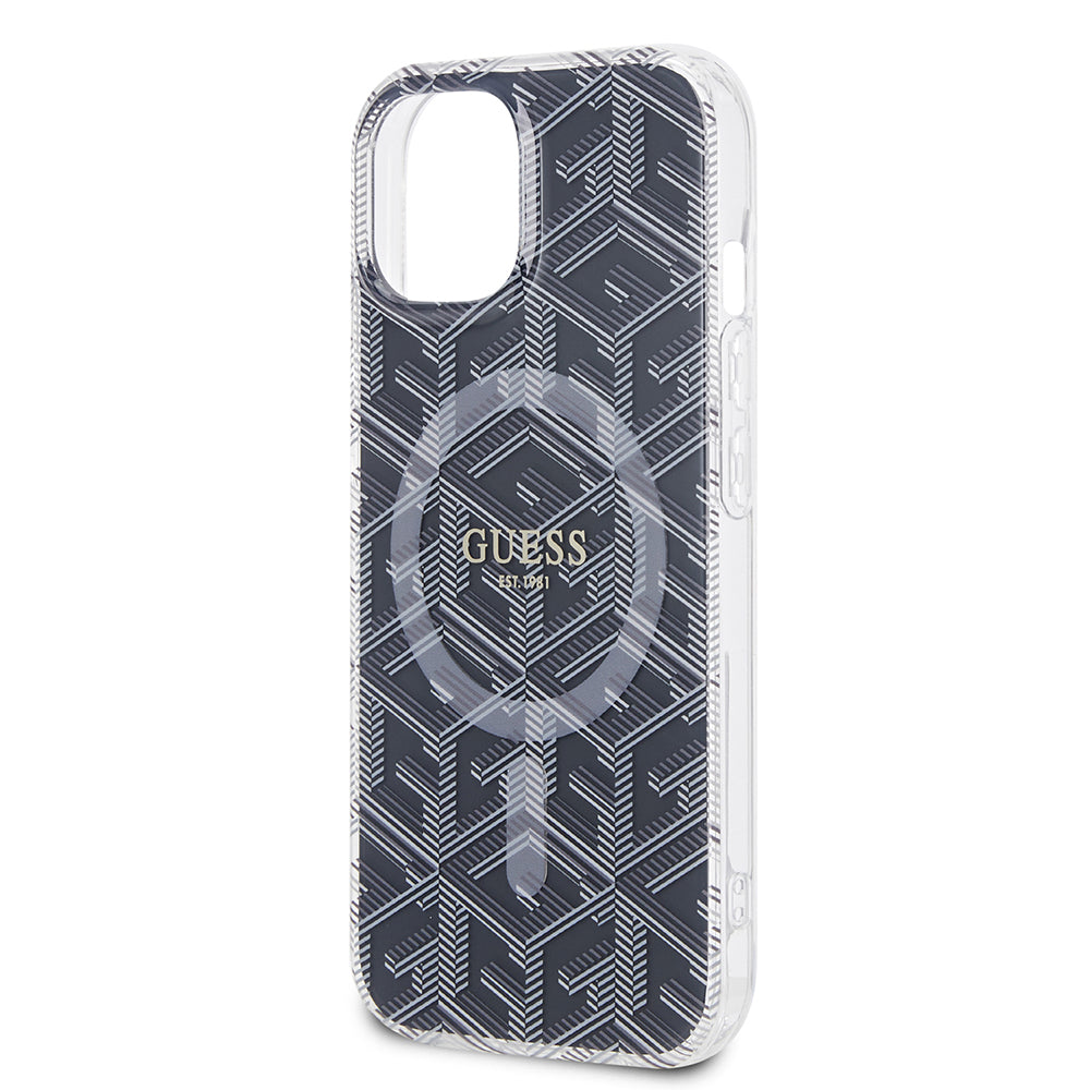 Θήκη MagSafe για Apple iPhone 15 Plus, Guess, IML Gcube, Μαύρη