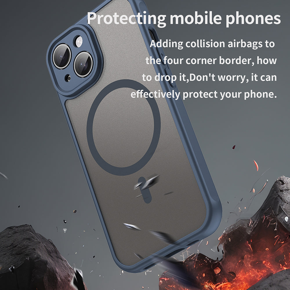 Θήκη MagSafe για Apple iPhone 15 Plus, Techsuit, HaloFrost II, Μπλε Σκούρο