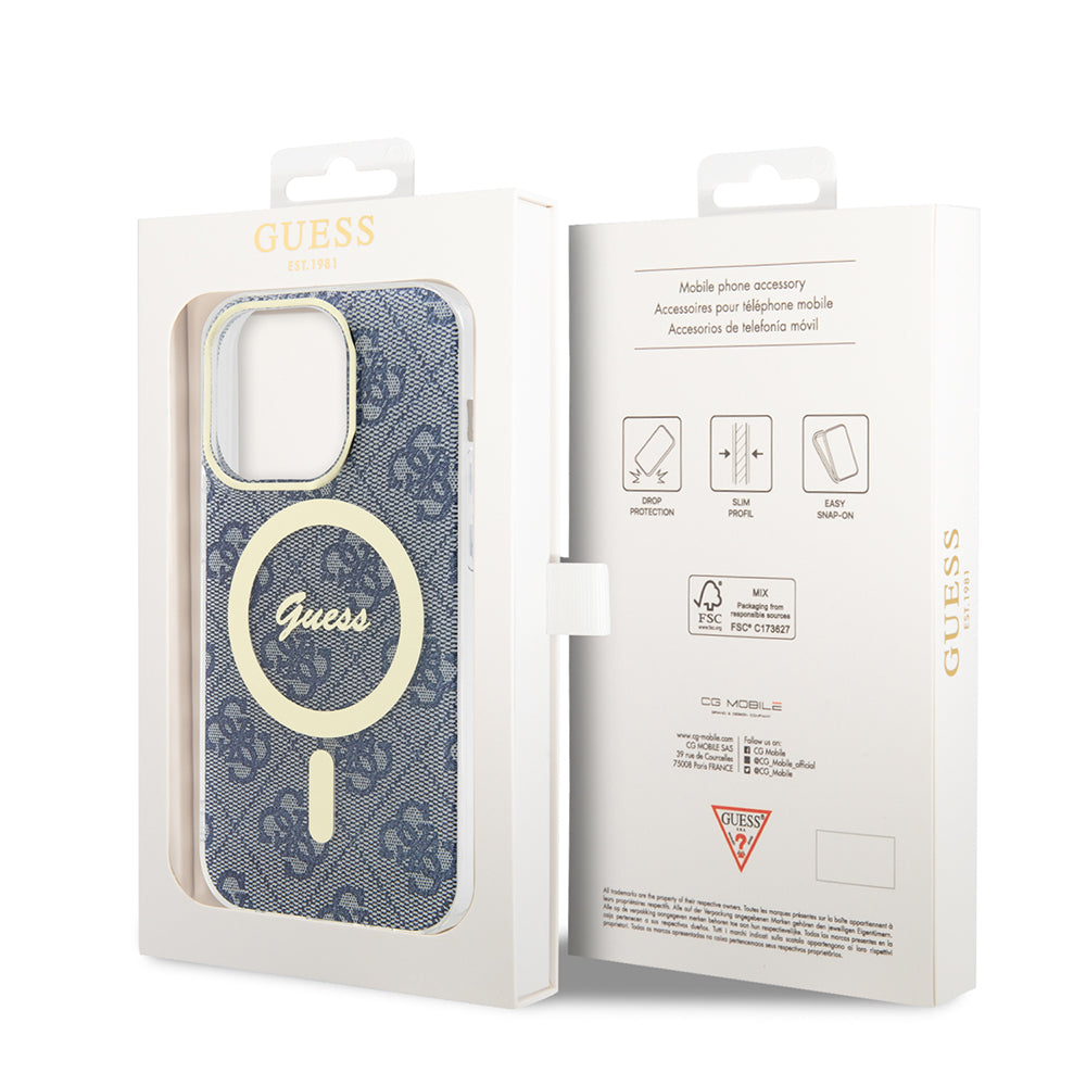 Θήκη MagSafe για Apple iPhone 15 Pro, Guess, IML 4G, Μπλε