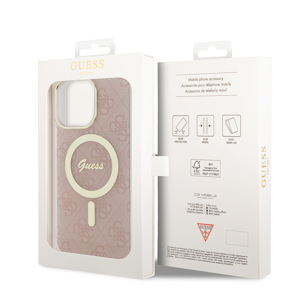 Θήκη MagSafe για Apple iPhone 15 Pro, Guess, IML 4G, Ροζ