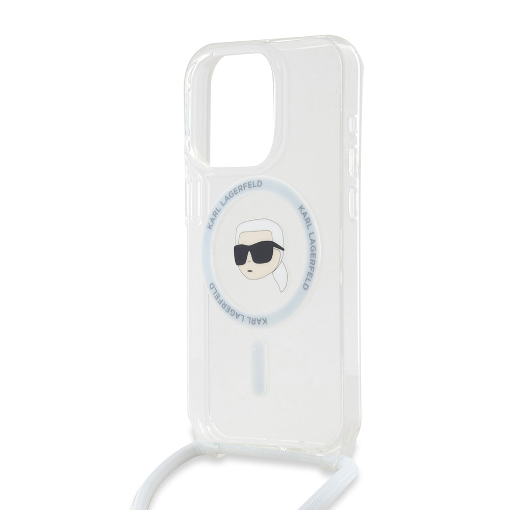 Θήκη MagSafe για Apple iPhone 15 Pro, Karl Lagerfeld, IML Crossbody Karl's Head, Διάφανη