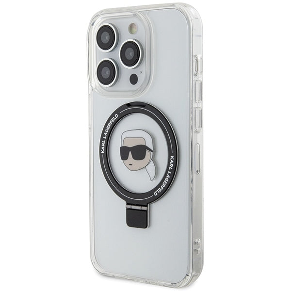 Θήκη MagSafe για Apple iPhone 15 Pro, Karl Lagerfeld, Ring Stand Karl's Head, Λευκή