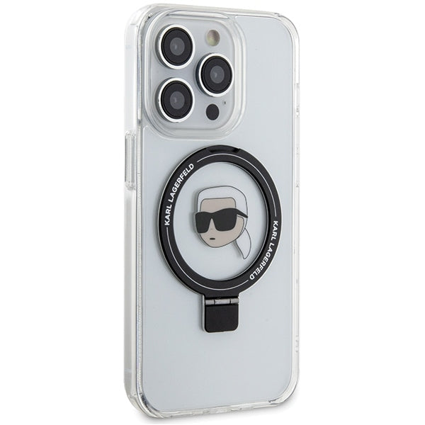 Θήκη MagSafe για Apple iPhone 15 Pro, Karl Lagerfeld, Ring Stand Karl's Head, Λευκή