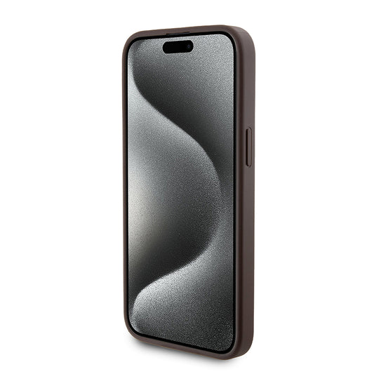 Θήκη MagSafe για Apple iPhone 15 Pro Max, Guess, Powerbank 4G Metal Logo, Καφέ