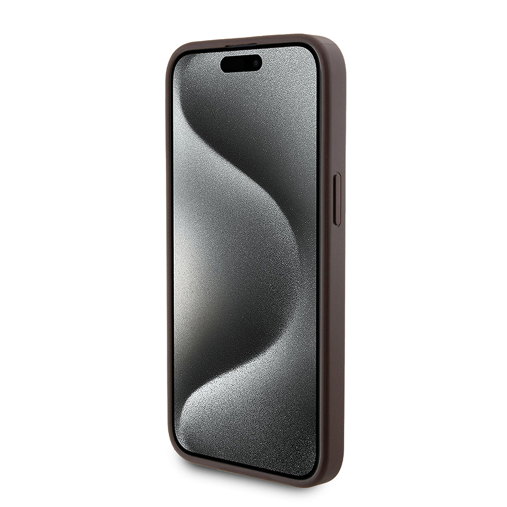 Θήκη MagSafe για Apple iPhone 15 Pro Max, Guess, Powerbank 4G Metal Logo, Καφέ