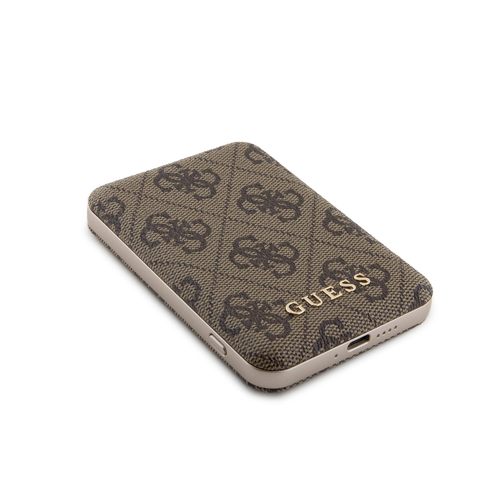 Θήκη MagSafe για Apple iPhone 15 Pro Max, Guess, Powerbank 4G Metal Logo, Καφέ