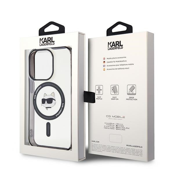 Θήκη MagSafe για Apple iPhone 15 Pro Max, Karl Lagerfeld, IML Choupette's Head, Διάφανη