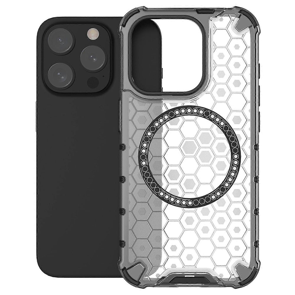 Θήκη MagSafe για Apple iPhone 15 Pro Max, Techsuit, HoneyComb Shield, Λευκή