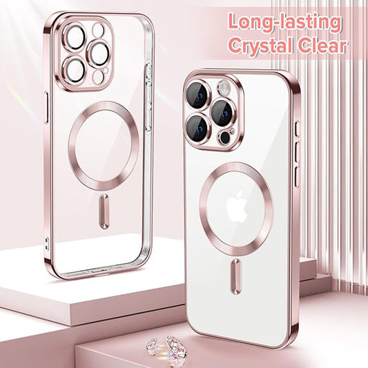 Θήκη MagSafe για Apple iPhone 15 Pro Max, Techsuit, Luxury Crystal, Ροζ