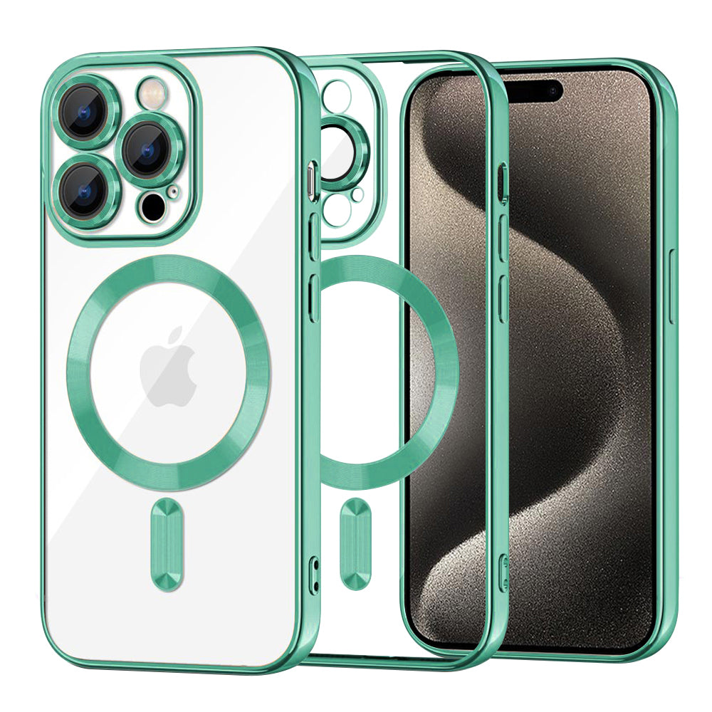 Θήκη MagSafe για Apple iPhone 15 Pro Max, Techsuit, Luxury Crystal, Ανοιχτό Πράσινο