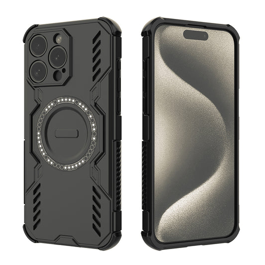 MagSafe Case for Apple iPhone 15 Pro, Techsuit, ArmorMag, Black