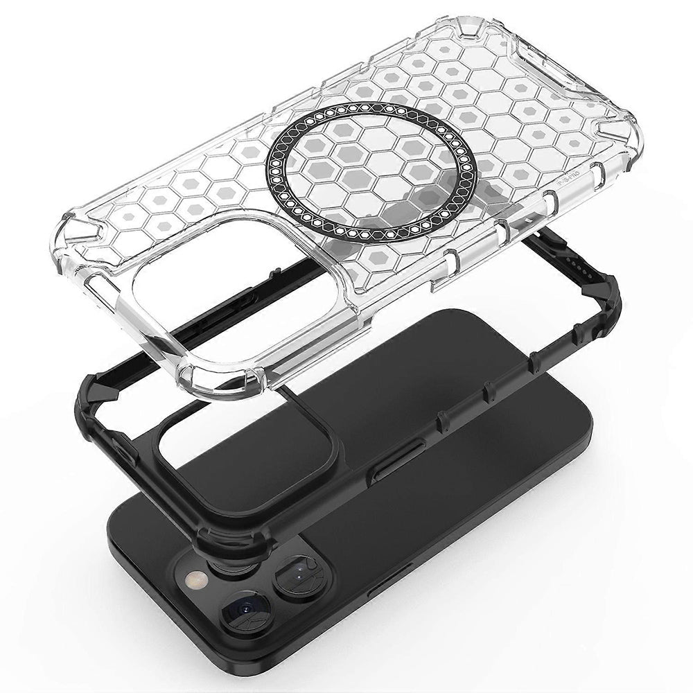 Θήκη MagSafe για Apple iPhone 15 Pro, Techsuit, HoneyComb Shield, Μαύρη